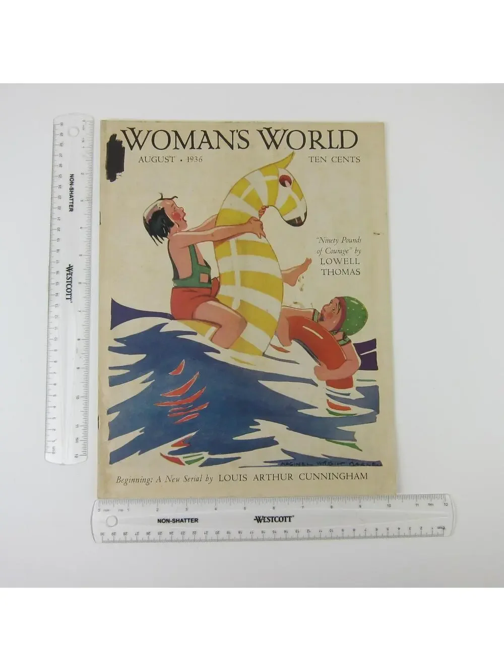 Woman’s World Magazine August 1936 Lowell Thomas 90 Pounds of Courage Vintage